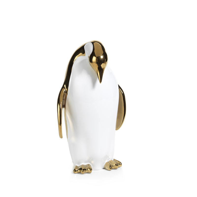 The Holiday Aisle Ceramic Daddy Penguin Decorative Christmas Figurine Wayfair